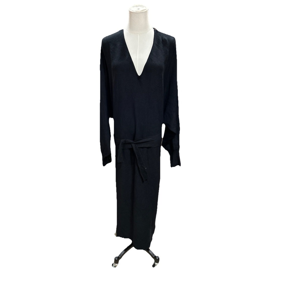 abbott elementary Sweater Dress 3X Women's Black Long Sleeves Tie Waist